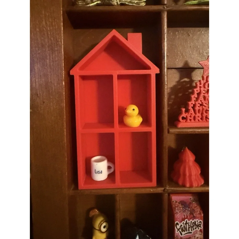 House Shaped Trinket Shelf For Printer Shelf‎ Tray Display Miniatures Pick Color